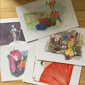 5 random kate spade postcards